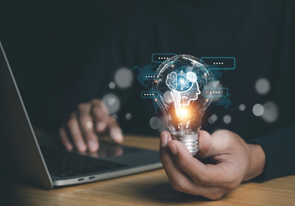 Chatbot chat with ai, artificial intelligence. man using technol