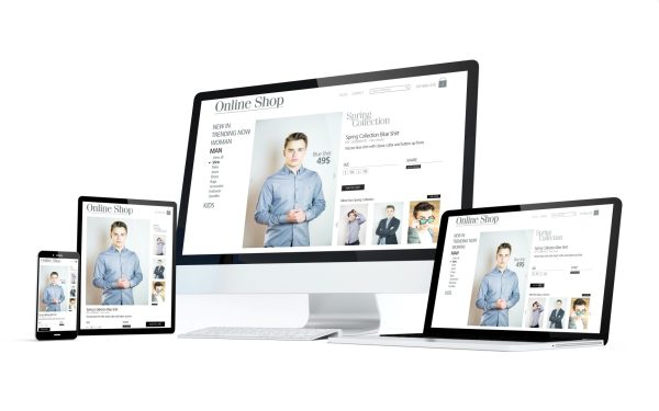 Mobility devices white screen online shop responsive design